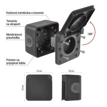 zásuvka vodo Cyklone 1-nás. sivá IP55