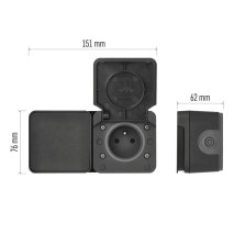 vypínač č.1,6+1-zás. vodo Cyklone sivá IP55