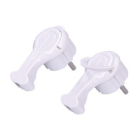 vidlica 250V 16A  bočná plochá biela P50