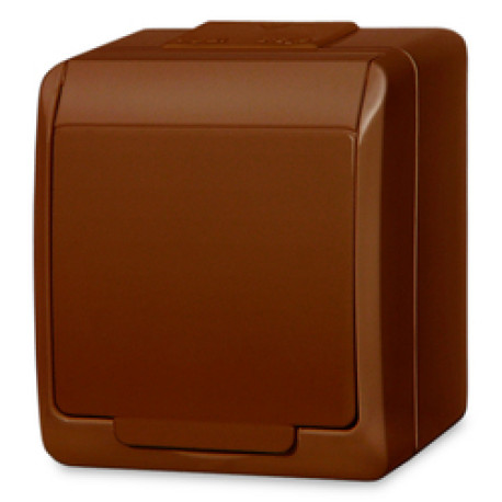 zásuvka vodo HERMES 0321-06 1-nás. hnedá IP44