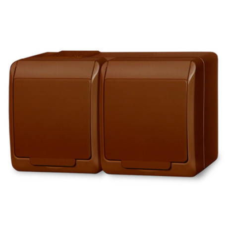 zásuvka vodo HERMES 0322-06 2-nás. hnedá IP44