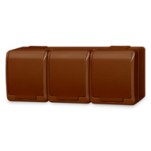 zásuvka vodo HERMES 0323-06 3-nás. hnedá IP44